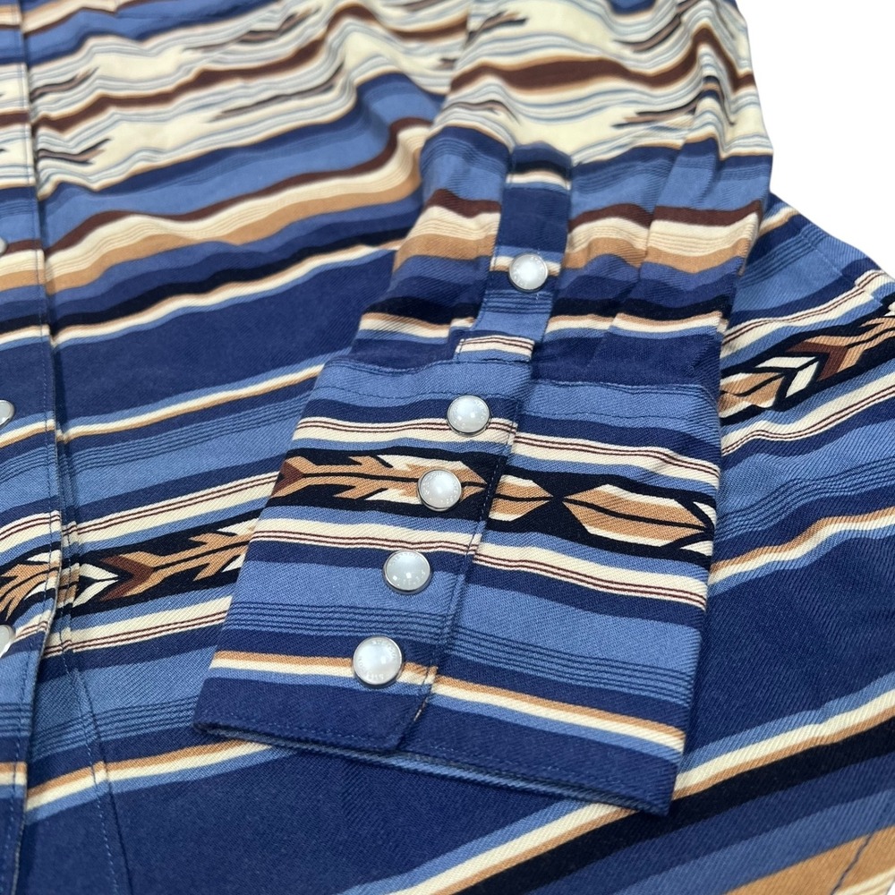 Stetson Southwestern Pearl-Snap Dress Shirt Size Medium - Picture 3 of 5